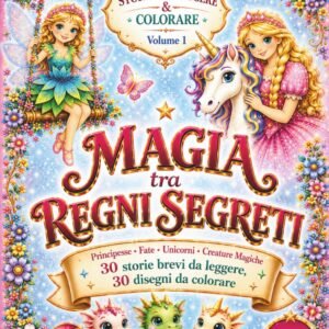 STORIE DA LEGGERE & COLORARE – Magia tra Regni Segreti: 30 Racconti Fantasy e 30 Illustrazioni da colorare con Principesse, Fate, Unicorni e Creature Magiche – Libro per Bambini e Bambine 6-9 anni