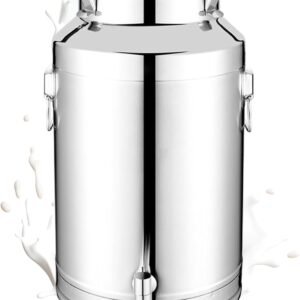 Secchio in acciaio – Contenitore ermetico da cucina, secchio per latte con coperchio per olio, cibo, farina, caffè, zucchero, fagioli, tè, snack, forniture da forno, dispensa domestica, soluzione