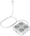 TESSAN Ciabatta USB C, Ciabatta Elettrica da 2 Metri, Ciabatta Elettrica con 4 Spine Schuko e 4 Bivalenti 10A/16A, Presa Multipla 3680W con Interruttore, Grigio