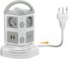TESSAN Girgio Multipresa con 2 USB C, Multipresa Elettrica con 6 Prese Schuko, Prolunga Retrattile 2 M, Presa da Tavolo con 2 Interruttori Indipendenti