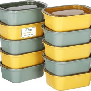 VINATO Contenitori per Alimenti ermetici 10 Pezzi - 500ml Preparato per Pasti, Contenitori per Microonde in PP Senza BPA, Lavabili in Lavastoviglie e adatti al Congelatore