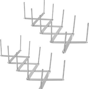 WuGU 2 Pezzi Porta Coperchi in Acciaio Inossidabile, Porta Coperchi Estensibili, Organizer per Pentole per Utensili da Cucina, Salvaspazio