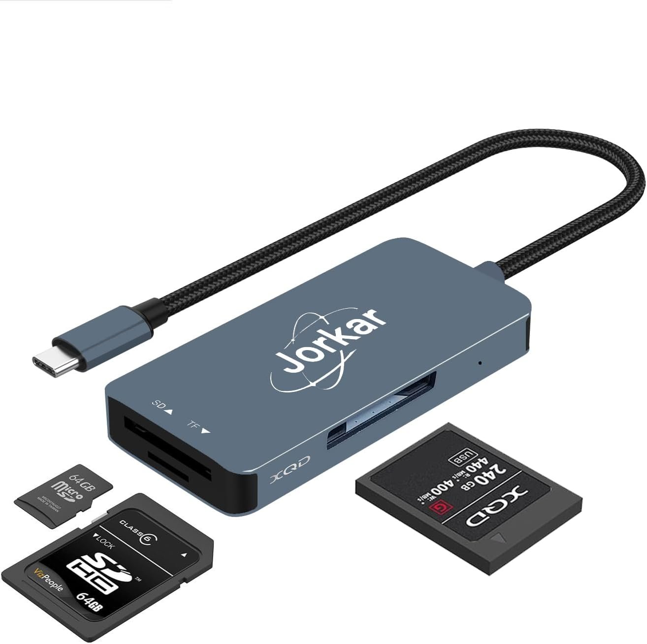 XQD 3 in 1 Card Reader, SD & Micro SD Reader, USB C for XQD Reader, Compatible with Sony Nikon Cameras (Not for CFexpress Cards) - Image 2
