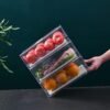YekouMax Organizer per frigorifero, Contenitori per frigorifero impilabili, Salvaspazio, Riutilizzabile, Adatto per cucina familiare, Frigorifero, Ristorante, Ristorante Barbecue, Trasparente, Senza BPA
