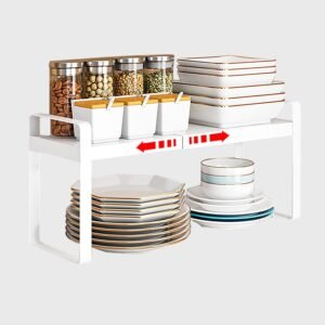 devesanter Scaffale per armadietto telescopico espandibile, Scaffale per armadietto espandibile, Portaspezie espandibile, Organizzatore per scaffali da cucina per armadietti da cucina e controsoffitti, controsoffitti, dispensa