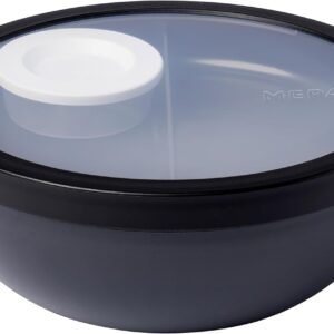 Mepal Base Vita Bento Lunch Box, Vaschette Estraibili, Vassoio E Vassoio Per Condimenti, Bento Box, Lunch Box Per Insalata, 1500 ml, Nero Nordico