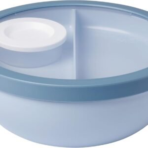 Mepal Base Vita Bento Lunch Box, Vaschette Estraibili, Vassoio E Vassoio Per Condimenti, Bento Box, Lunch Box Per Insalata, 1500 ml, Blu Nordico