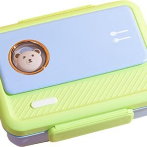 Contenitore per il pranzo in metallo, per la preparazione dei pasti, contenitore portatile in acciaio con divisorio e coperchio ermetico per insalate, , alimenti e uso