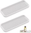 2 Pezzi Organizzatore per Lavello in Silicone, Spugna da Cucina Bianca, Organizzatore per Lavello Antiscivolo, Spugna per Lavello da Cucina, Tappetino Scolapiatti in Silicone, Vassoio da Bagno per Spazzole