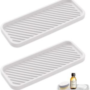2 Pezzi Organizzatore per Lavello in Silicone, Spugna da Cucina Bianca, Organizzatore per Lavello Antiscivolo, Spugna per Lavello da Cucina, Tappetino Scolapiatti in Silicone, Vassoio da Bagno per Spazzole