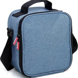 Borsa per il pranzo termica impermeabile TATAY Urban Food Casual Glass 3.5L | 2 contenitori in vetro da 0,57 l | Triplo strato isolante | Corpo semirigido | Tasca interna | 22 x 12 x 21,5 cm, blu denim