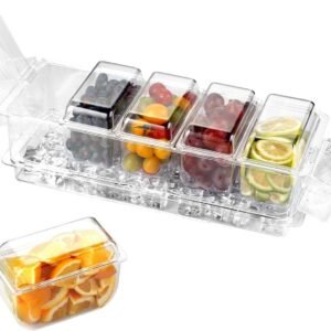 Contenitori per congelare alimenti,Organizer ermetico a 5 scomparti,Set di Contenitori per Alimenti da Congelatore | per Casa Frigo Campeggio Pranzo Preparazione Pasti Frutta Snack