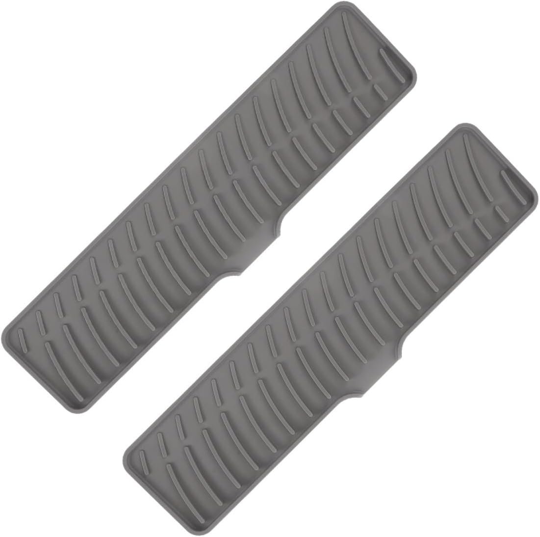 EXCEART Tappetino Scolapiatti in Silicone 2 Pezzi Superficie Antiscivolo e Pendenza per Drenaggio, per Cucina e Casa