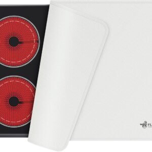 FLASLD Copertura Superiore per Fornello Elettrico in Silicone, Protezione Superiore in Vetro Ceramico, Tappetino Scolapiatti in Silicone, Tappetino Multiuso, Bianco, 20 x 24 Pollici
