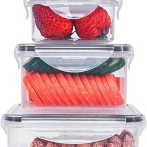 Food Storage Containers with Lids, Airtight, BPA Free, 100% Leakproof, Food Storage Containers for Food Organisation, Dishwasher and Microwave Safe