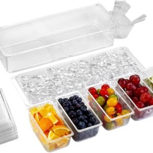 Generico Contenitori Freezer,Organizer Ermetico a 5 Scomparti,Set di Contenitori per Alimenti da Congelatore | per Casa Frigo Campeggio Pranzo Preparazione Pasti Frutta Snack