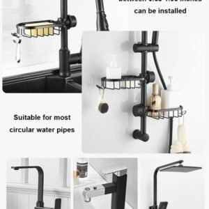 Kitchen Sink Over Faucet Sponge Holder, Kitchen Sink Organizer, Dish Towel Holder, Brush Holder, Silver
