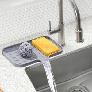 Kitchen Soap Holder, Silicone Soap Dish for Bathroom, Sponge Holder for Kitchen Sink for Bathroom, Sink Counter, Soap Bottle Organizer and Soap Dispenser