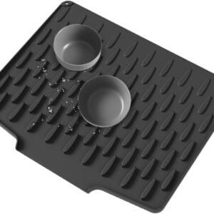 Leb - Tappetino scolapiatti da cucina, antiscivolo, resistente al calore, in silicone, curvo, per piano di lavoro della cucina, come sottopentola per lavello, piano di lavoro, frigorifero, cassetto