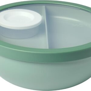 Mepal Base Vita Bento Lunch Box, Vaschette Estraibili, Vassoio E Vassoio Per Condimenti, Bento Box, Lunch Box Per Insalata, 1500 ml, Salvia Nordica