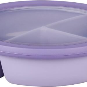 Mepal - Cirqula Bento Bowl - Bento Box per frigorifero, congelatore e microonde - 3 scomparti per separare gli alimenti - Contenitore per la preparazione dei pasti - Lilla vivace