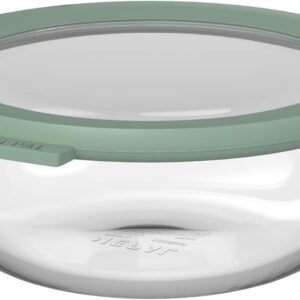 Mepal - Contenitore rotondo in vetro per alimenti Cirqula - Contenitori per la preparazione dei pasti - Resistente al calore fino a 550°C, senza coperchio - Adatto per forno, microonde, congelatore e
