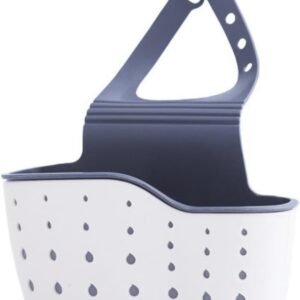 Multifunctional Sink Sponge Holder with Adjustable Strap - Wall Mounted Organizer for Kitchen and Bathroom - Beige