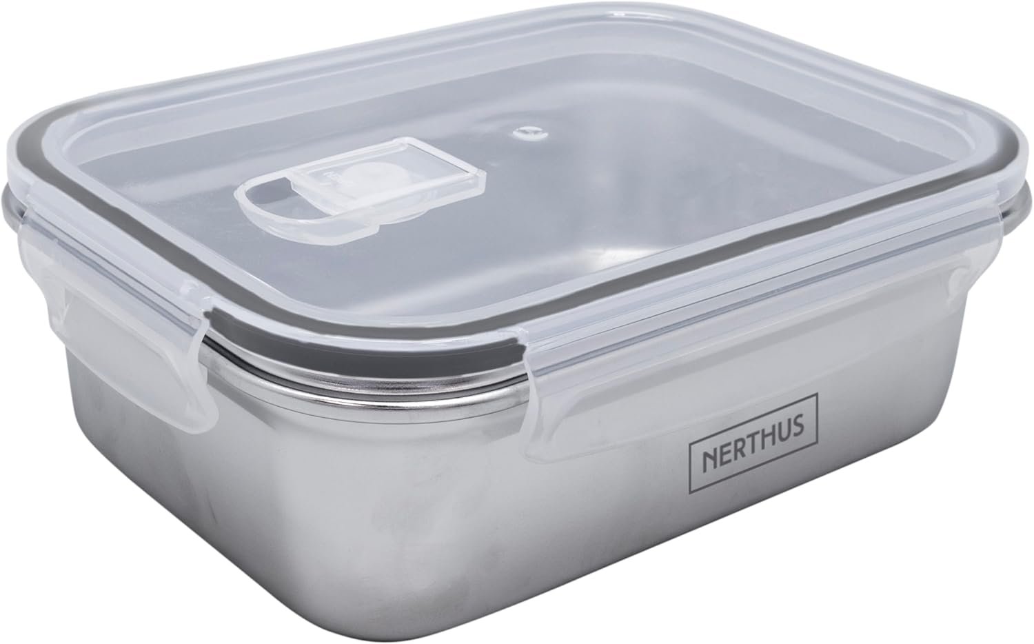 Nerthus FIH 1514 Portapranzo rettangolare in acciaio inossidabile da 800 ml, ermetico, adatto al microonde, ideale per Trabajo Oficina