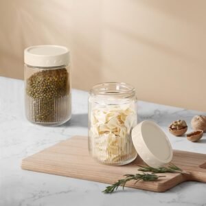 Oat Containers with Lids, 500ml Glass Jars Airtight Mason Jar with Lid, Yoghurt Container Spices, Chia Pudding, Oats, Food, Oats, Salad, Meal, Mouth