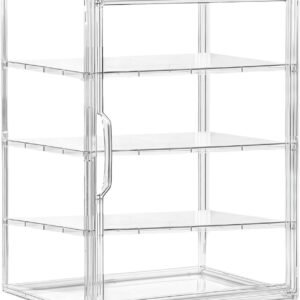 Organizzatore di pasticceria, espositore in acrilico trasparente a 4 livelli ermetico per pane, biscotti, bancone della cucina, bar, buffet, dessert, casa, catering, vetrina