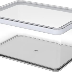 Rotho Loft Scatola Rettangolare con Coperchio e Guarnizione, Plastica Senza BPA (SAN), Trasparente/Bianco, 2,25 L, 20 x 15 x 9,7 cm
