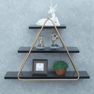 Scaffali decorativi galleggianti moderni a 3 livelli Scaffali triangolari a triangolo Scaffale per spezie da cucina Espositore per scaffali in legno sospeso preassemblato