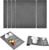 Scolapiatti 40 x 60 cm | Tappetino scolapiatti pieghevole in diatomite | Assorbe il 150% del proprio peso | 3 in 1 (pavimento/metà/supporto) | Asciugatura rapida (Grigio a nido d'ape A)