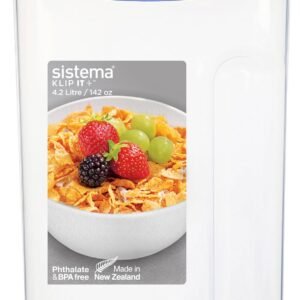 Sistema KLIP IT PLUS Contenitore per cereali | Contenitore per alimenti ermetico per dispensa da 4,2 litri | Senza BPA