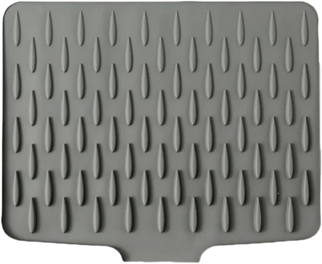 Stendibiancheria angolato per piano di lavoro, design antiscivolo in silicone per lo scolo dell'acqua, organizer per utensili da cucina, a prova di perdite, tappetino scolapiatti inclinato