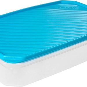 TATAY Contenitori per alimenti ermetici 2.1L Top Flex | Coperchio a pressione | Contenitori per alimenti in plastica | Microonde, Lavastoviglie, Frigo, Congelatore | Senza BPA | 28,5 x 18,5 x 6 cm, Blu