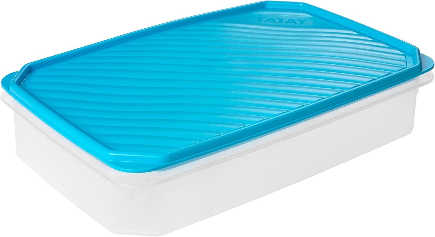 TATAY Contenitori per alimenti ermetici 2.1L Top Flex | Coperchio a pressione | Contenitori per alimenti in plastica | Microonde, Lavastoviglie, Frigo, Congelatore | Senza BPA | 28,5 x 18,5 x 6 cm, Blu