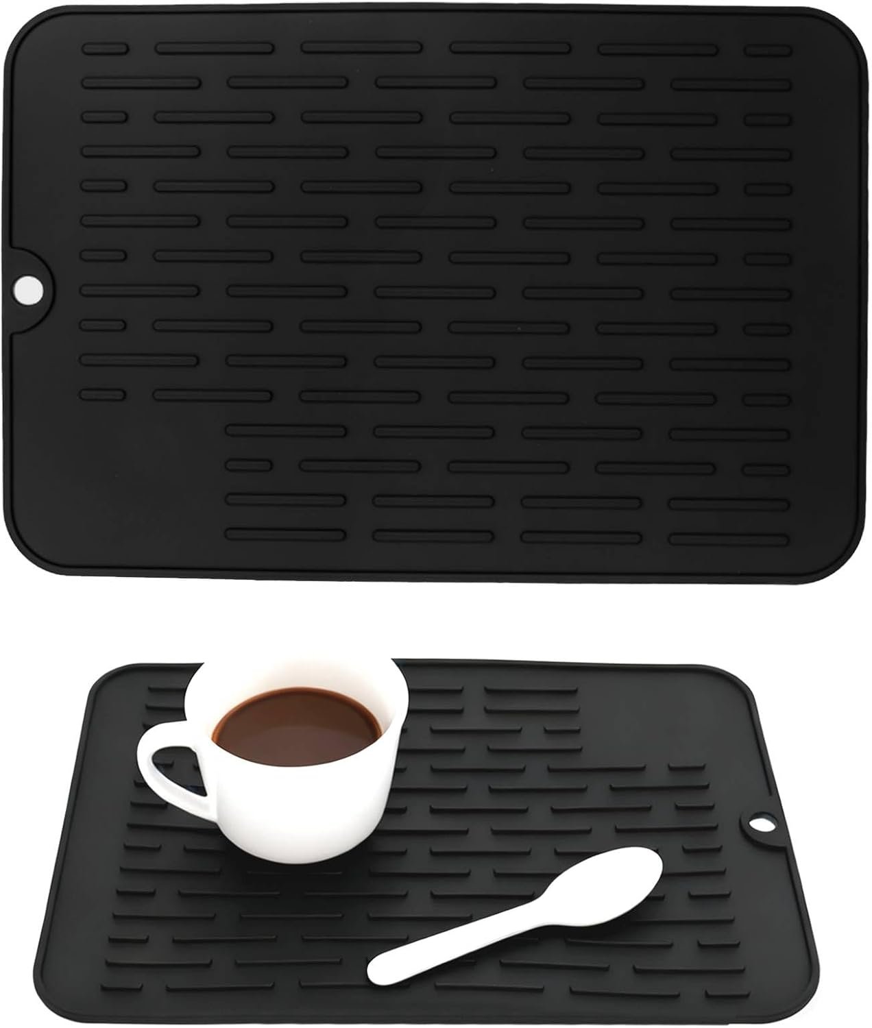 Tappetino scolapiatti in silicone, tappetino per lavello da cucina 30 × 20 cm, antiscivolo, resistente al calore per cucina, lavello, tappetino per alimentazione animali domestici