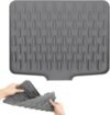 Tappetino scolapiatti in silicone, tappetino scolapiatti assorbente, tappetini scolapiatti da cucina per cucine, lavelli e bagni (grigio)