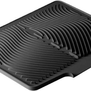 Tappetino scolapiatti per bancone della cucina, 40 x 33 cm, in silicone antiscivolo, con fori di drenaggio integrati, per bancone della cucina, frigorifero, cassetto, utensili, pentole e padelle