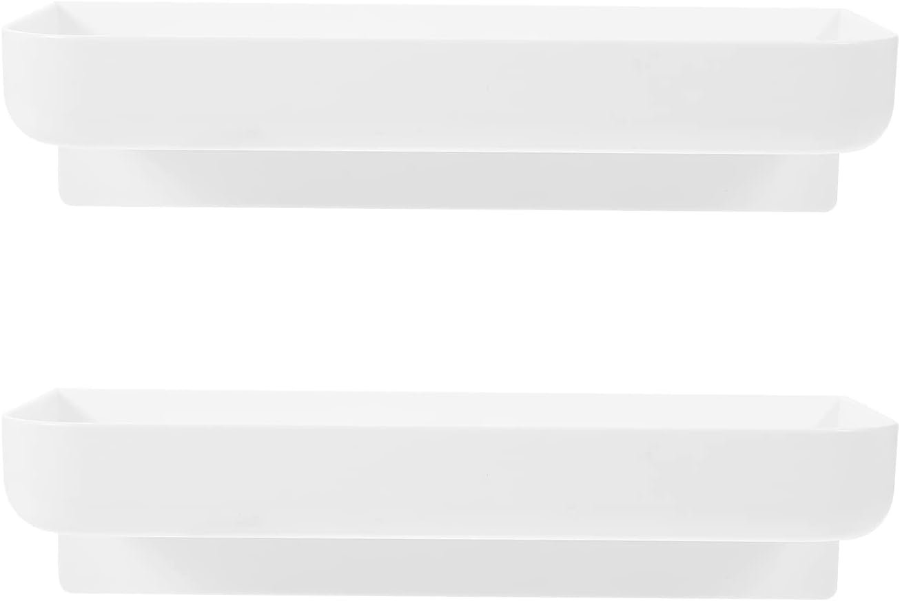 ULTECHNOVO 2sets Portaoggetti Per Wc in Pp Mensola Portaspezie Da Cucina Parete Chiodi Ripiano Portaoggetti Per Camera Da e Altri Usi