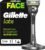 Rasoio da barba manuale Gillette Labs con barra integrata, 1 manico, 1 lame di ricambio Gillette con base magnetica, grigio, rasoio da barba e lame di ricambio