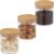 Relaxdays Set 3 Barattoli per Alimenti con Coperchio in Bambù, Contenitori in Vetro, 500 ml, Trasparente Naturale