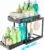 ARSTPEOE Kitchen Under Sink Organizer – Pull-Out Drawer, 2-Tier Kitchen Shelf, Under Sink Cabinet with Hooks, Drawer Organizer, Black, 1 Piece