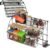 Avilia Organizzatore da Cucina a 3 Ripiani in Metallo Nero Pieghevole Robusto Scaffale da Cucina Scaffale per Spezie da Cucina Facile da Installare e Pulire Design Moderno Salvaspazio