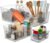 Avilia – Set 4 Organizzatori, Plastica Robusta, Contenitori Multiuso Trasparenti, Salvaspazio, Maniglie Integrate per Cucina, Frigorifero e Bagno – Scatola Impilabile, Dispensa e Trucco