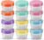 Confezione da 12 contenitori ermetici per piccoli alimenti, 78 ml, barattoli di plastica con coperchi riutilizzabili, piccoli contenitori per alimenti per conservare snack, salse, spezie, ecc. (4,5 x 6 cm)