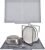Echehi Tappetino scolapiatti con uscita di scarico, Tappetino scolapiatti a forma di V da 17″ x 12″ con design antiscivolo, Senza BPA e facile da pulire Grigio