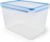 Emsa 508549 Contenitore rettangolare per alimenti con coperchio, 10,6 litri, Trasparente/Blu, Clip & Close