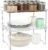 Euqvunn 2 Packs Kitchen Space-Saving Shelf, Folding Kitchen Stand, Stackable Transparent Shelves Kitchen Organizer for Cupboards, Cupboards, Pantry, Countertop